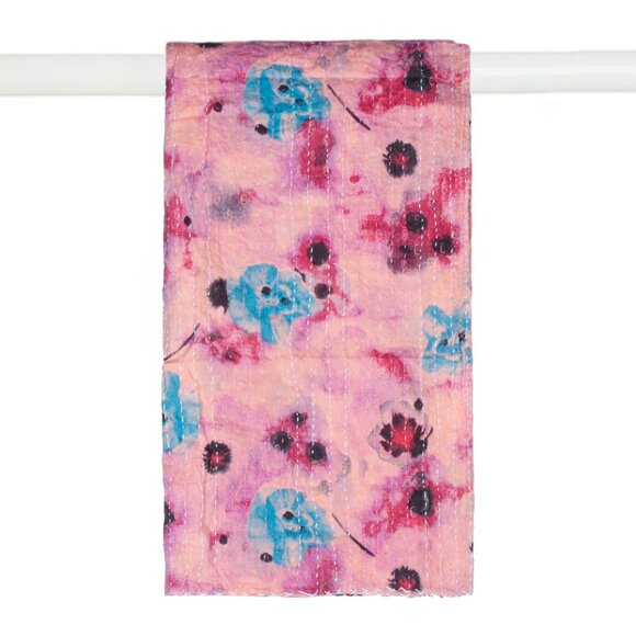 Taj Hotel Home Decor Kantha Cotton Scarve | 1-Piece | Multicolor | 18"x72" - Picture 2 of 2